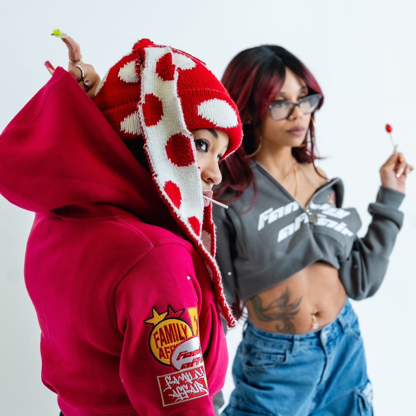 Family Affair Cropped Zip Up- Pink (W)