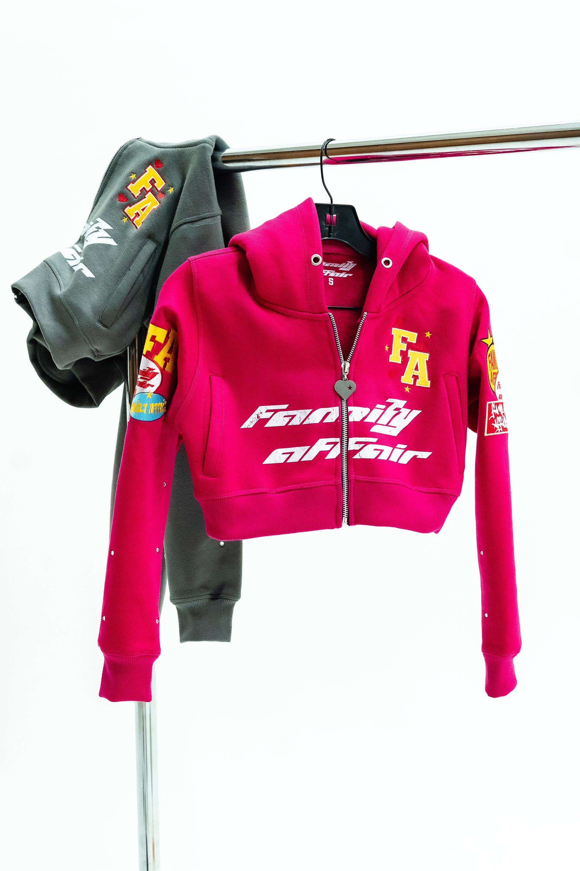Family Affair Cropped Zip Up- Pink (W)