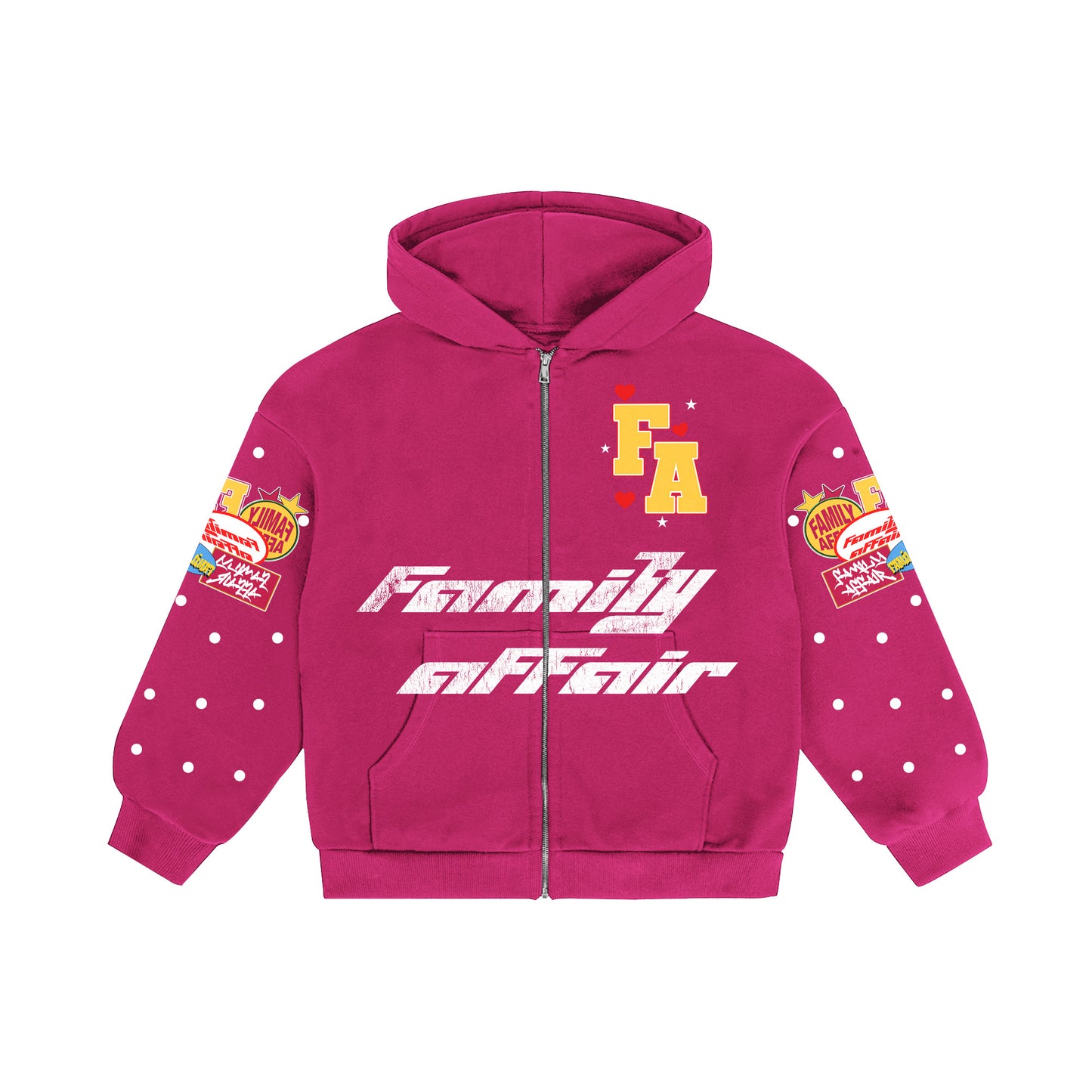 Family Affair Cropped Zip Up- Pink (W)